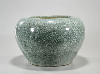 Large Chinese Crackle Glazed Porcelain Jardiniere