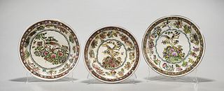Group of Three Chinese Enameled Porcelain Plates