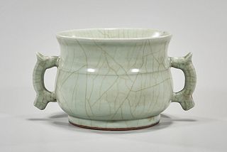 Chinese Crackle Glazed Porcelain Brush Pot