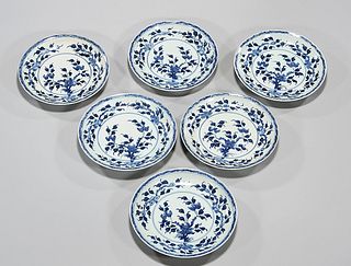 Group of Six Chinese Blue and White Porcelain Plates