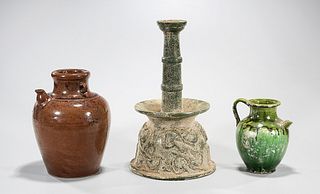 Group of Three Chinese Pottery Pieces