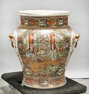 Large Chinese Enameled Porcelain Zun Vase