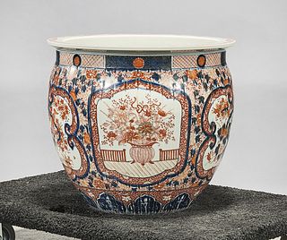 Chinese Imari-Style Porcelain Fish Bowl