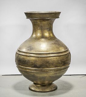Tall Chinese Gilt Painted Wood Vase