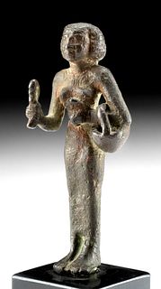 Exhibited Egyptian Leaded Copper Priestess of Bastet