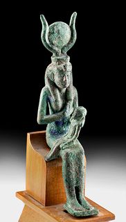 Impressive Egyptian Bronze Isis and Horus