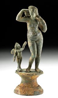 Exhibited Romano-Egyptian Bronze Venus & Cupid