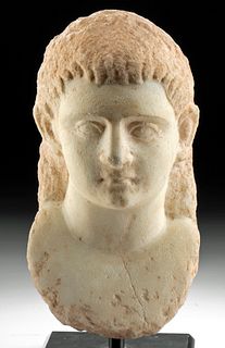 Fine Greek Hellenistic Marble Bust of a Youth