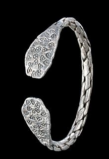 9th C. Viking / Norse Braided Silver Bracelet