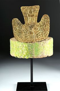 Incredible Proto Nazca Crown - Gold Finial, Feathers