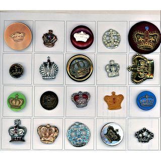 Onc Card Of Assorted Material Crown Buttons