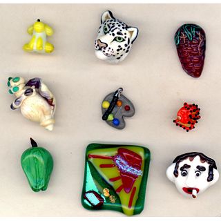 Small Card Of Artist Lampwork Buttons
