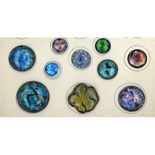 Small Card Of Arts And Crafts Style Enamel Buttons