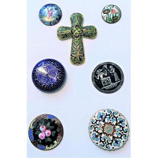 Small Card Of Assorted Enamel Buttons