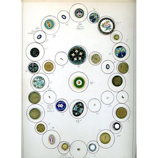 2 Cards Of Mostly Assorted Technique Enamel Buttons