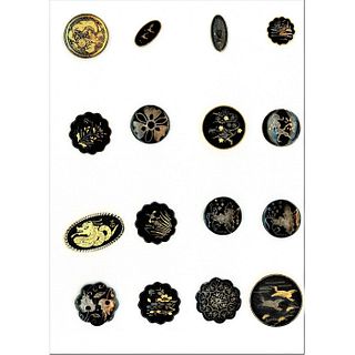 Small Card Of Japanese Damascene Buttons