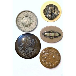 Small Card Of Assorted 20Th C. Celluloid Buttons