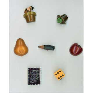 One Small Card Of Division Three Bakelite Buttons