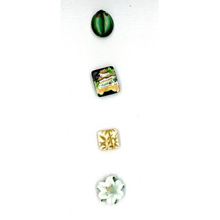 Small Card Of Division Three Arita Porcelain Buttons