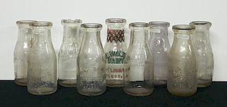 Dairy - 9 clear pint bottles, Cleveland O.