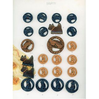 A Full Card Of 1930'S-40'S Burwood Buttons