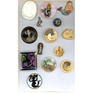 A Small Card Of Assorted Material Mermaid Buttons
