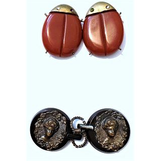 A Pair Of 20Th Century Buckles Including Bakelite