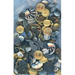 A Large Bag Lot Of Assorted Metal Buttons