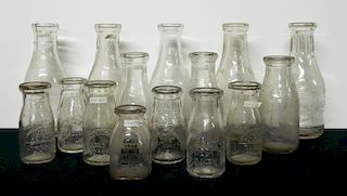 Dairy - 15 clear quart bottles, Ohio