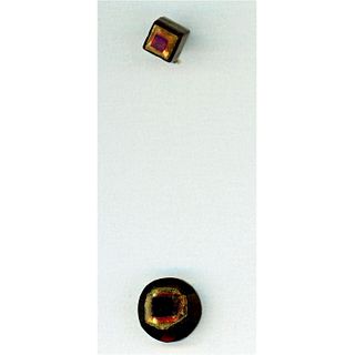 Small Card Of Division One Colored Glass Tinguw Buttons.