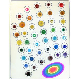 1 1/2 Cards Of Clear & Colored Glass Swirlback Buttons