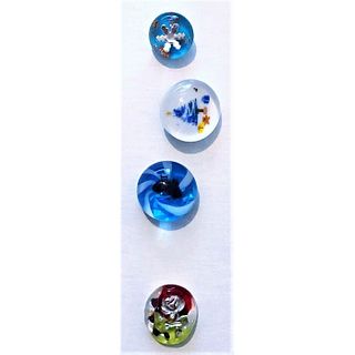Small Card Of Artist Created Paperweight Glass Buttons