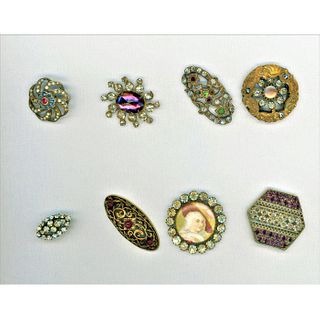 Small Card Of Division 1 Paste Jewel Buttons