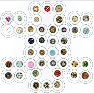 Full Card Of Div 1 & 3 Small Assorted Enamel Buttons