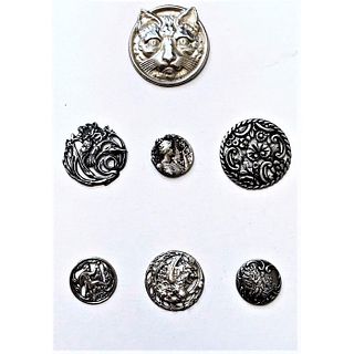 A  Small Card Of Mostly Hallmarked Silver Buttons