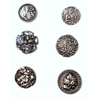 A  Small Card Of Mostly Hallmarked Silver Buttons