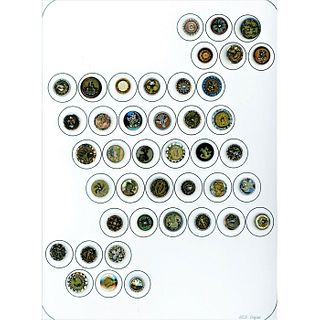 A Full Card Of Assorted Steel Cup Buttons