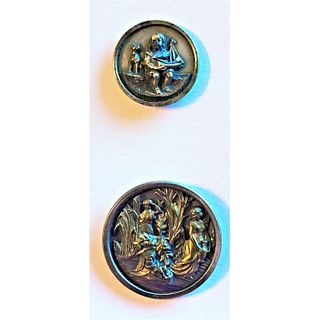A Couple Of 19Th Century Steel Cup Buttons