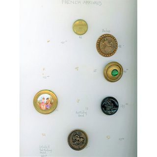 3 Partial Cards Of Assorted Material Picture Buttons