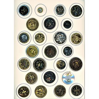 One Full Card Of Metal Picture Buttons