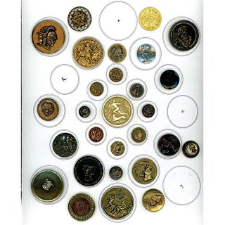 A Full Card Of Assorted Material Picture Buttons