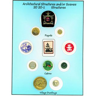 1 1/2 Cards Asst'D Material Architectural Scene Buttons