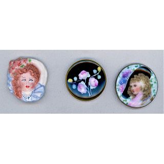 A Small Card Of Div 1 And 3 Porcelain Buttons