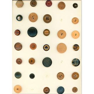 6 Cards Of Assorted Vegetable Ivory Buttons