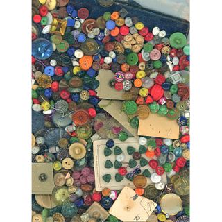 A Large & Heavy Bag Of Mid 20Th C. Colored Glass Buttons