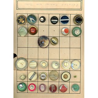 2 Cards Of Assorted Technique Celluloid Buttons