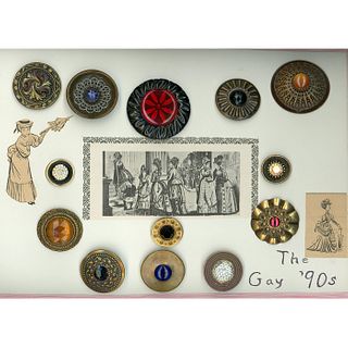 A Small Card Of Large Jewel Buttons