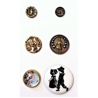 Small Card Of Division 1 & 3 Childrens Picture Buttons