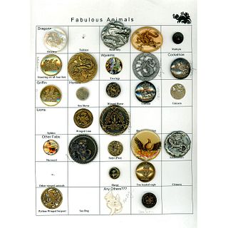 A Card Of Assorted Material Fabulous Animal Buttons
