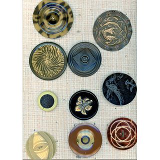 2 Small Cards Of Assorted Celluloid Technique Buttons